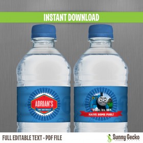 Thomas The Train Birthday Bottle Labels or Napkin Rings